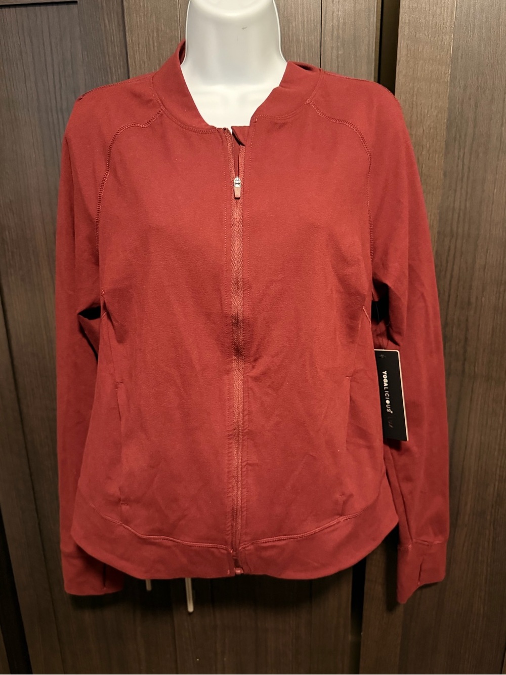 NWT Yogalicious Lux Windsor Wine Full Zip Jacket size XL MSRP $88 - Picture 6 of 10